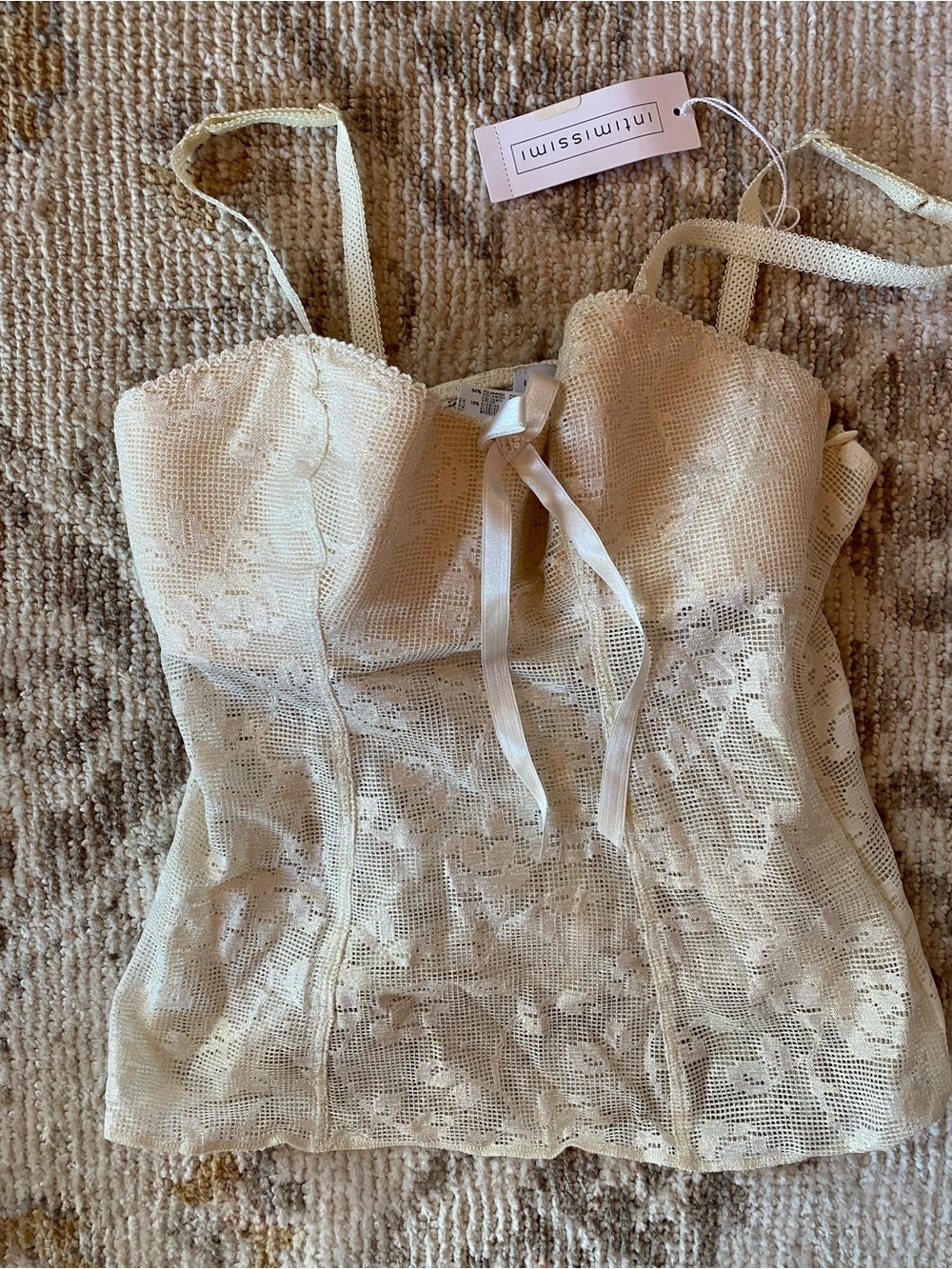 intimissimi Cream Lace Corset-Style Camisole